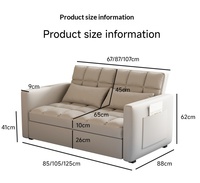 Sofá Cama Plegable Todo en Uno, Doble Uso, Modelo Cinco Mil Seis Ciento Setenta y Siete, Cama Extraíble Individual/Doble para Apartamentos Pequeños