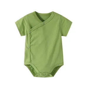 En çok satan bebek tulumu Onesie giysi özel Logo 100% organik pamuk bambu yenidoğan bebek tulum