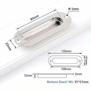 Poignée dissimulée avec loquet intégré en fer/aluminium, tirette allongée de 10 mm, moderne et durable, pour armoires, portes coulissantes, penderies et commodes - Product Image 3