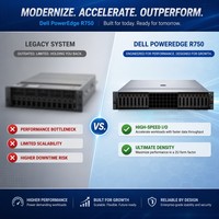 Serveur IA 2U PowerEdge R750 avec processeur Intel Xeon Scalable de 3e génération 3,4 GHz pour la virtualisation cloud et le calcul GPU – En stock