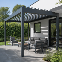 Pergola en aluminium Jiake avec lames bioclimatiques réglables, abri imperméable pour projets de villas, jardins, terrasses et espaces de loisirs