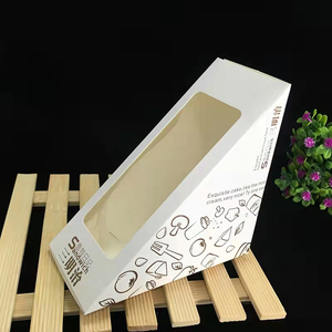 صندوق ساندويتش ورقي صديق للبيئة بنافذة وشعار مخصص للإفطار والسندويشات بالجملة - Product Image 1
