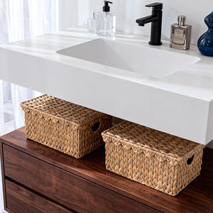 ตะกร้าเก็บของสานโบไบทรงสี่เหลี่ยมพร้อมฝาปิด ทำด้วยมือสำหรับจัดเก็บของเล่นและเสื้อผ้า ขนาดใหญ่ - Product Image 3