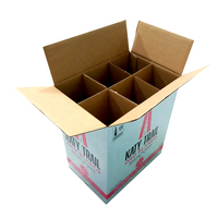 Boîte en carton ondulé pliable avec compartiments divisés, impression de logo sur papier chinois, recyclable, séparateur personnalisé