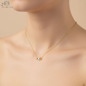 จี้เพชรเดี่ยวคุณภาพสูง ดีไซน์ทันสมัย ประดับเพชรแท้ ทองคำแท้ 18K สร้อยคอแบบโซ่คล้องไหปลาร้า - Product Image 6