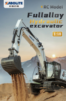 Nouvelle voiture RC HUINA K961-100 Kabolite, échelle 1/18, simulation d'excavatrice hydraulique en métal, camion télécommandé, modèle fonctionnel RC