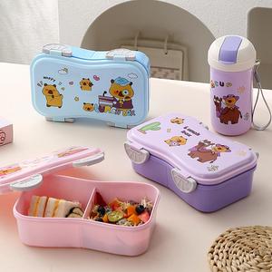 Lonchera de Dibujos Animados, Contenedor de Alimentos para Niños, Cajas y Recipientes de Almacenamiento, Lonchera <span class=keywords><strong>con</strong></span> Forma de Auto, Juego de Vasos - Product Image 2