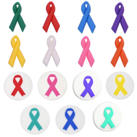 Breloque personnalisée en PVC pour sabot, ruban rose du cancer du sein, pour femmes, breloques de chaussures, décorations de sabots, accessoires féminins
