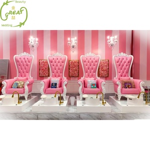 Great Foshan โรงงานน่ารักเด็กสีชมพูเด็กสปาเท้าสีขาวอ่างล้างมือเก้าอี้เล็บเท้าสำหรับเด็ก - Product Image 2