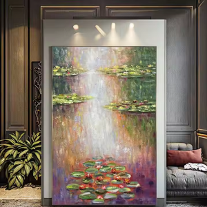<span class=keywords><strong>Les</strong></span> <span class=keywords><strong>nénuphars</strong></span> <span class=keywords><strong>de</strong></span> <span class=keywords><strong>Monet</strong></span> Peint à la main Peintures à l'huile Fond d'entrée Peintures décoratives murales dans le salon Art mural Décoration intérieure - Product Image 2