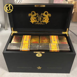 Répliques de billets en feuille d'or 1000, 1000000 pièces, Dragon chinois de hong kong avec lumière UV et certificat en bois - Product Image 1