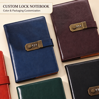 Carnet en cuir A5 avec cadran mécanique et code numérique sécurisé, carnet de bord classique, coffret cadeau, 5 couleurs, 10K vendus, best-seller