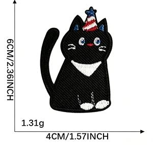 Computer Embroidery Self-adhesive Polyester Cartoon <b>Cat</b> Patches for Clothing Shoes <b>Hats</b> Bags Mobile Phone Cases - Product Image 2
