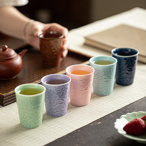 Tasse à café en céramique, porcelaine, motif nuage en relief, petite tasse à thé, style chinois traditionnel, usage domestique - Product Image 4