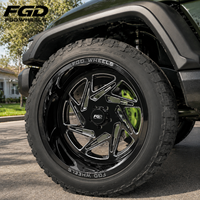 Jantes tout-terrain forgées concaves plates noires brillantes de qualité supérieure, personnalisées, 5x127, 20, 22, 24, 26, 28, 30 pouces, pour Jeep Wrangler JK JL Gladiator JT