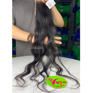Extensiones de Cabello Humano Vietnamita Natural Negro de 10 Pulgadas, Ondulado y Liso, con Cierre 2x6, al por Mayor - Product Image 3