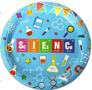 7 Inch <b>Disposable</b> Paper <b>Plates</b> Pack of 80 for Science Lab and Birthday Party Decorations Science Themed - Product Image 2
