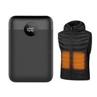 Mini Power Bank Ultra-Compacte 10000mAh Haute Capacité avec Affichage Numérique LED, Chargeur Portable pour Téléphone Mobile et Gilet Chauffant