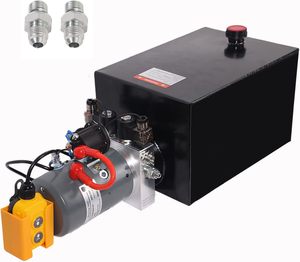 Unidad de Potencia Hidráulica con Tanque de Aceite de Hierro de 10 Cuartos, Motor de 12V CC, Bomba de Doble Acción de Alto Rendimiento para Elevación de Coches y Remolques Volcadores - Product Image 5