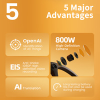 Lunettes Intelligentes à Approvisionnement Direct Usine 1080P 8MP avec Bouton Tactile, Stabilisation d'Image, Enregistrement Photo/Vidéo et IA