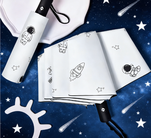 Paraguas de Astronauta con Logotipo Personalizado en Vinilo, 3 Pliegues, Protección UV, para Viajes, Lluvia y Sol, con Estampado de Astronauta - Product Image 5