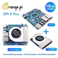 Carte de développement Orange PI 6 Plus avec processeur 64 bits 12 cœurs et puissance de calcul de 45 TOPS pour les modèles d'IA