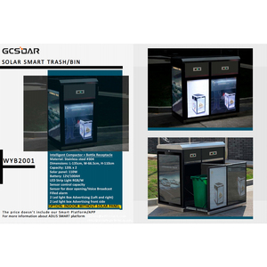 Contenedor de Basura Solar Inteligente con Sensor de Movimiento, Tecnología de Compresión Automática de la Tapa y Alerta de Nivel de Llenado - Product Image 3