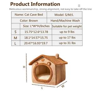 Color personalizado pequeñas mascotas gatos casa muebles gato cama portátil perro nido gato cachorro gatito interior perreras con fondo antideslizante - Product Image 4