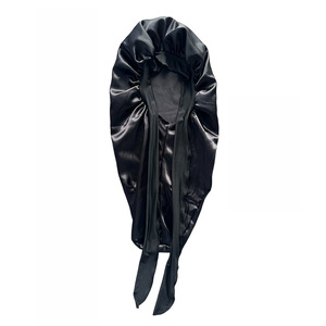 Bonnets en satin pour femmes, avec logo personnalisé, ruban en soie, nœud, design élégant, ajustables, pour dormir - Product Image 6