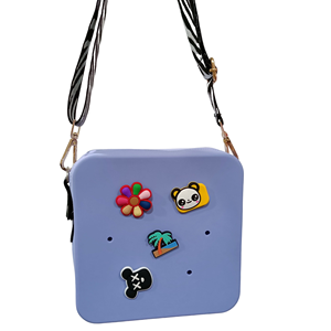 Borsa a tracolla quadrata <span class=keywords><strong>viola</strong></span> per bambini con borsa in Silicone di nuovo Design con tracolla regolabile - Product Image 5