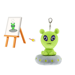 Tùy Chỉnh Siêu Mềm Vải Đáng Yêu Người Ngoài Hành Tinh Crypited Mềm Sang Trọng Mini Sang Trọng Thú Nhồi Bông Đồ Chơi Động Vật <span class=keywords><strong>Keychain</strong></span> - Product Image 2