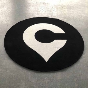 Tapis personnalisé à une lettre, tufté à la main, à poils longs, antidérapant, design minimaliste, avec initiales ou logos d'acronymes de marque - Product Image 2