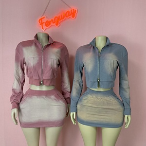 2025 femmes Sexy hanche Wrap maigre longue deux pièces costume décontracté poches fermeture éclair recadrée veste + moulante Mini jupes Streetwear - Product Image 5