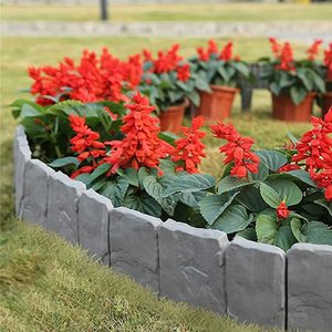 Bordo del bordo del giardino di vendita caldo, recinzione di <span class=keywords><strong>plastica</strong></span> effetto pietra fai da te letto di fiori decorativo grigio ad incastro prato all'aperto - Product Image 5