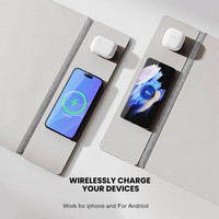 Tapis de bureau en cuir multifonctionnel électronique détachable, tapis de souris pour jeux, chargeur sans fil 4 en 1 15W pour téléphone, écouteurs, bureau