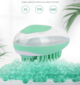 Cepillo de baño para perros, cepillo de baño para mascotas, champú de masaje, cepillo de baño con dispensador de jabón y champú, cerdas de silicona suave - Product Image 6