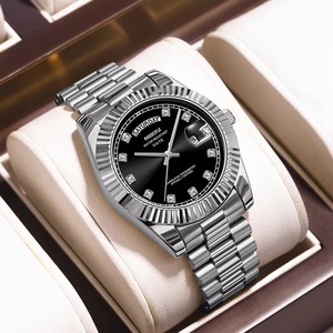 Nibosi นาฬิกาข้อมือควอตซ์สำหรับผู้ชายหรูหรา2627แบรนด์สแตนเลสสตีลแฟชั่นเรืองแสง - Product Image 6