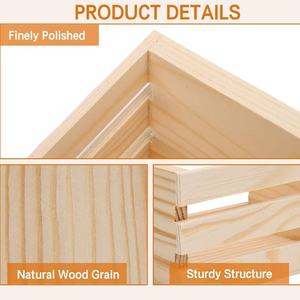 Mini <span class=keywords><strong>caisses</strong></span> en bois rustiques, <span class=keywords><strong>caisses</strong></span> en bois décoratives, boîtes de rangement en bois non finies <span class=keywords><strong>pour</strong></span> bricolage, cuisine, bureau, chambre, placard - Product Image 3