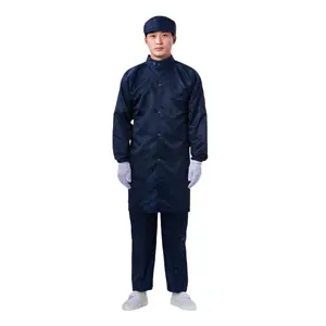 Customization Available Reusable Washable Dust Proof Garment Laboratory Polyester Coat Cleanroom ESD Antistatic Smock Gown