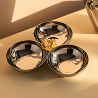 Corbeille à fruits en acier inoxydable de style européen, plateau de service léger et luxueux pour thé et collations, assiette à collations à motif uni pour table basse de salon, hôtel