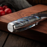Couteau Nakiri Damas 7 pouces en acier VG10, lame affûtée pour cuisine, manche en nacre, emballage cadeau, outil de cuisson de luxe