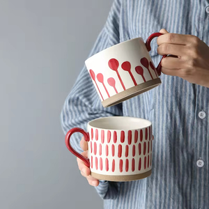 Taza de Cerámica Personalizada de Estilo Nórdico Simple con Diseño de Dibujos Animados, Desechable, de 380 ml, Apta para Lavavajillas y Microondas - Product Image 3