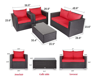 <span class=keywords><strong>Canapé</strong></span> <span class=keywords><strong>de</strong></span> <span class=keywords><strong>jardin</strong></span> <span class=keywords><strong>en</strong></span> rotin <span class=keywords><strong>plastique</strong></span> pour l'extérieur - Product Image 4