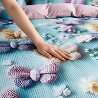 Juego de Ropa de Cama Moderna con Diseño de Mariposa en 3D, 3 Piezas, Color Verde Azulado, Funda de Edredón de Poliéster, Envío Directo desde la UE, Disponible en Polonia
