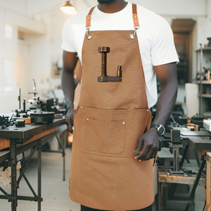 Favolosi <span class=keywords><strong>grembiuli</strong></span> impermeabili in cotone personalizzabili con Design marrone nero lettera in ferro modelli di fornitura diretta di fabbrica <span class=keywords><strong>per</strong></span> gli insegnanti - Product Image 6