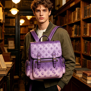 <span class=keywords><strong>Mochila</strong></span> morada a la moda para mujer, <span class=keywords><strong>mochila</strong></span> escolar, <span class=keywords><strong>mochila</strong></span> de viaje Vintage, <span class=keywords><strong>mochila</strong></span> informal para ordenador portátil, bolso diario con múltiples bolsillos - Product Image 6