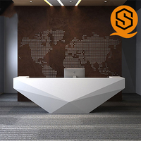 Bureau commercial Spa Clinique Mini comptoir de service I forme Diamant Surface solide Comptoirs de réception en pierre
