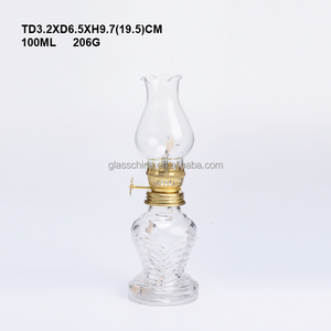 Lanterne à huile vintage en <span class=keywords><strong>verre</strong></span> vide, colorée vert-bleu, avec mèches, pour décoration intérieure et de table, cheminée de <span class=keywords><strong>lampe</strong></span> à huile - Product Image 3
