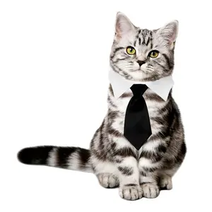 Atacado gatinho gravatas-Laço de pescoço formal para cachorro e gato, gravata laço preto e vermelho para animais de estimação, acessório para cães e gatos pequenos e médios