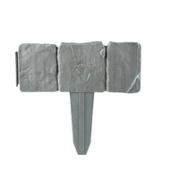Clôture de jardin en PVC facile à installer, effet pierre, bordure paysagère, style européen, pliable, modulaire, 25x23cm, pour cour et pelouse